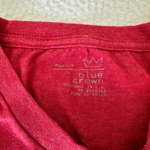 Blue Crown Men’s Short Sleeve Tee Shirt Red SZ M - Picture 5 of 9